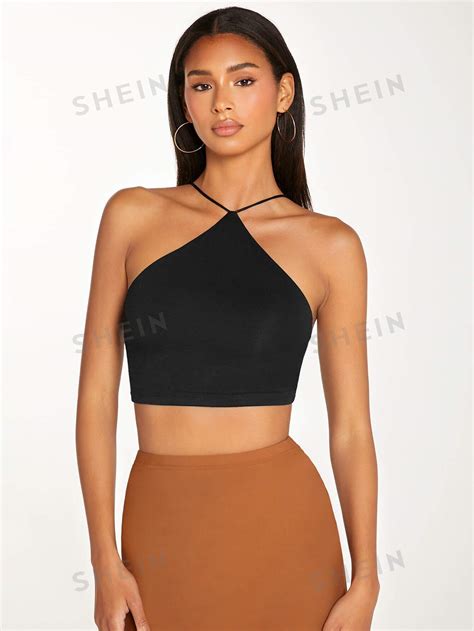 Shein Basics Solid Crop Cami Top Going Out Top Shein Usa