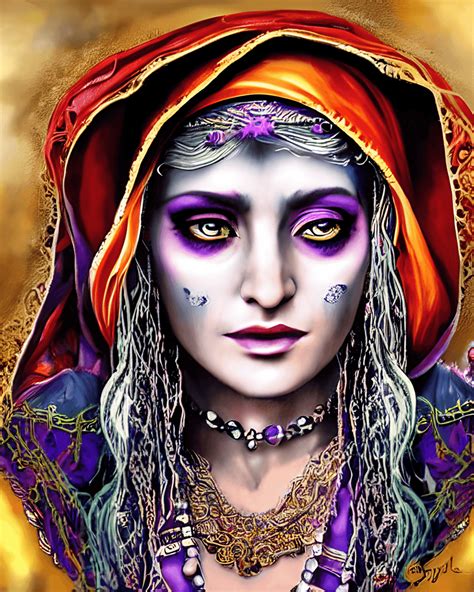 Beautiful Gypsy Fortune Teller · Creative Fabrica