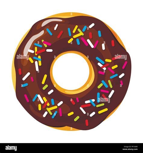 Colorful donut on white background, flat vector illustration Stock ...