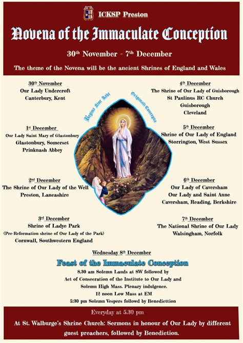 Novena Of The Immaculate Conception St Walburge