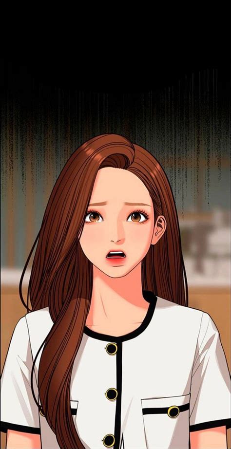 An Anime Girl With Long Brown Hair Wearing A White Shirt And Black