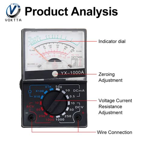 Voktta Analog Multimeter Yx A Ac Dc Analog Multimeter High Accuracy