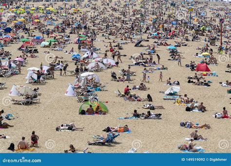 Mass Summer Tourists On The European Beaches Editorial Photography