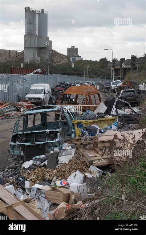 Abandoned Wrecked Cars And Rubbish Marshgate Lane Stratford London