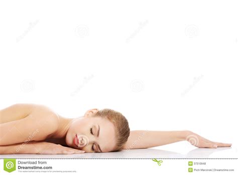 Beautiful Caucasian Naked Woman Lying Down Stock Photo Image Of Attractive Health