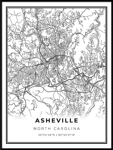 Vintage Asheville Map PRINT set, Watercolor painting, Asheville Map NC ...