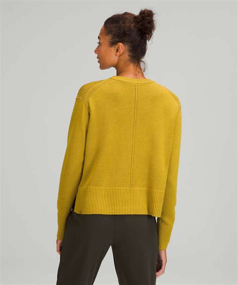 Lululemon Cashlu Boxy Crewneck Sweater Auric Gold Lulu Fanatics