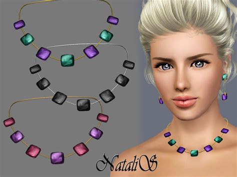 The Sims Resource NataliS Necklace With Cabochons FA FE