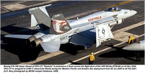 Boeing F A 18E Super Hornet Of VFA 137 Kestrels Taxis Across The