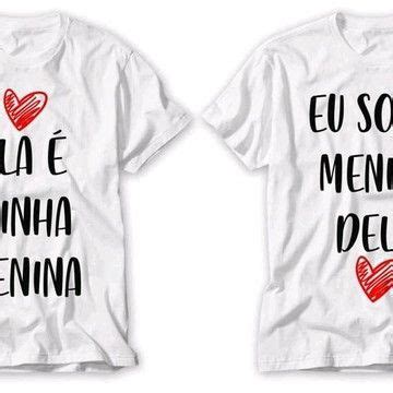 Kit C 2 Camisetas Namorados Casal Por Onde Eu For Quero Ser T Shirt