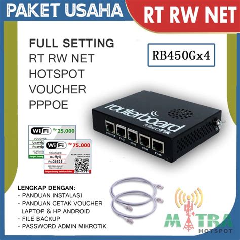 Jual Mikrotik RB450Gx4 200 User Full Setting Untuk Usaha Wifi Hotspot