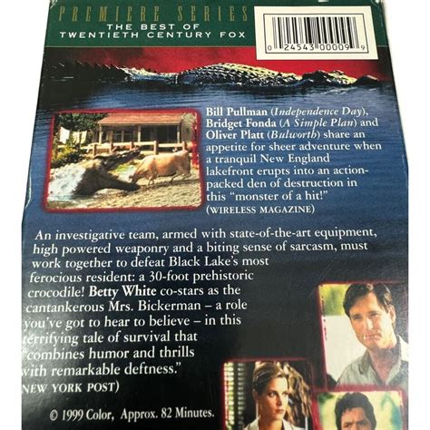 Lake Placid VHS 2000 Bridget Fonda Bill Pullman Oliver Platt