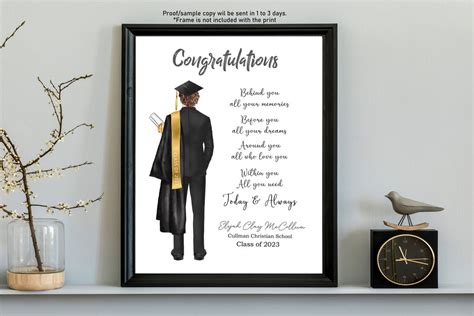 Personalized Graduation Keepsake Print Custom Graduation Portrait Grad