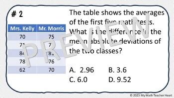 Statistics EOG Review Warmup Grade 7 Math Test Prep TPT