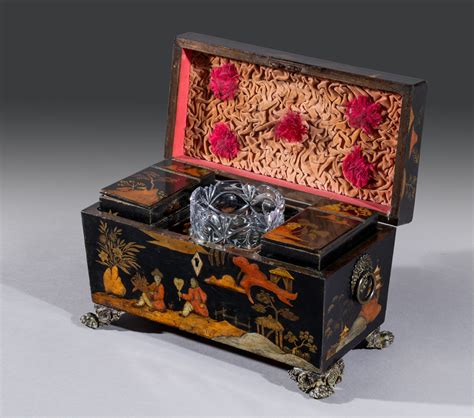 Regency Japanned Tea Chest Freshfords Antiques