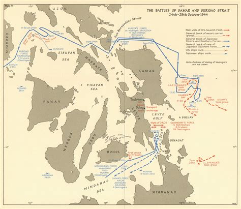 Battles of Leyte Gulf, Samar & Surigao Strait Oct 1944. Philippines WW2 ...