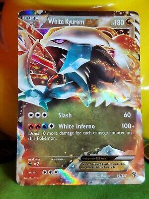 White Kyurem EX 96 135 2012 Plasma Storm Holo Rare Card Icy Hot Dragon