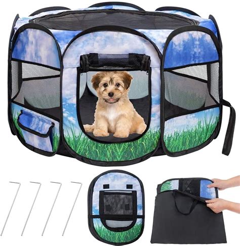 Expawlorer Puppy Dog Playpen For Small Dogs Portable Pet