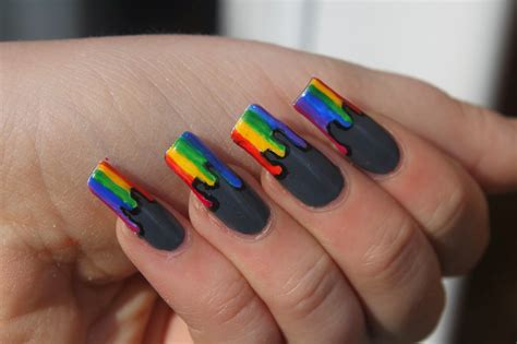 By My Fingertips Rainbow Drip Nail Art