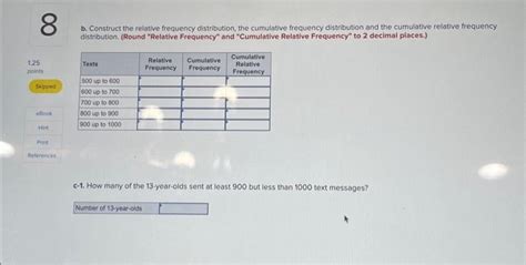 Solved B Construct The Relative Frequency Distribution