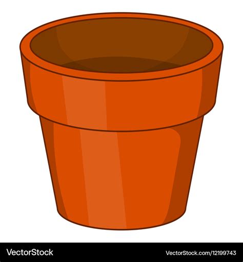 Flower Pot Icon Cartoon Style Royalty Free Vector Image