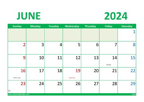 June Calendar 2024 Template Free - Ella Nikkie