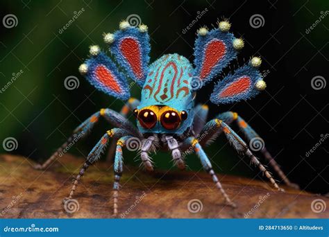 Peacock Spider Performing Dance Display Stock Illustration ...