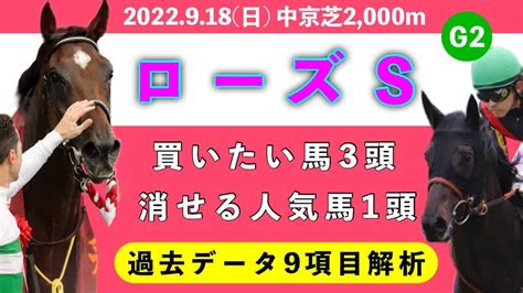 【ローズステークス2022】過去データ9項目解析買いたい馬3頭と消せる人気馬1頭について競馬予想 競馬動画まとめ