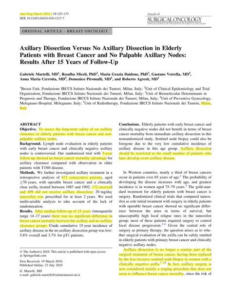 Pdf Axillary Dissection Versus No Axillary Dissection1 Dokumen Tips