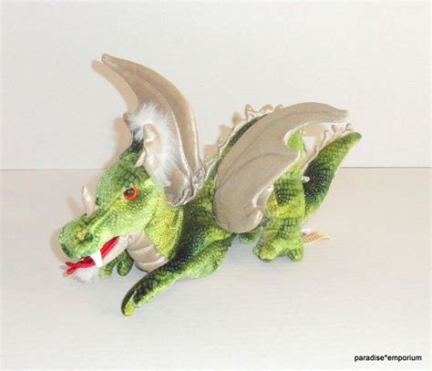 Folkmanis Green Dragon Plush Hand Puppet Wyvern Green And Gold P12