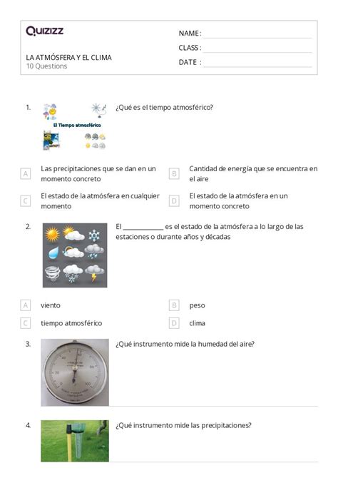 50 Clima Mundial Y Cambio Climático Hojas De Trabajo Para Grado 4 En Quizizz Gratis E Imprimible