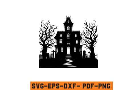 Halloween Haunted House Vector Svg File Graphic By Craftabledesign · Creative Fabrica