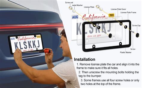 Amazon Klskkj Pack Clear License Plate Covers And Frames Combo