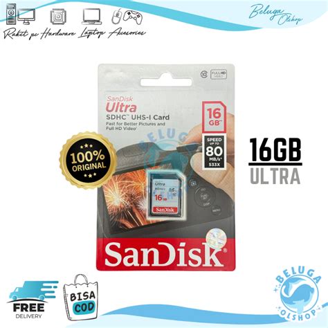 Sandisk 閃迪原裝 Sdcard 16gb Ultra Class10 80mbs 蝦皮購物