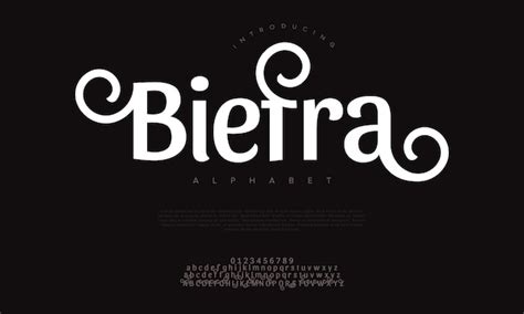 Biefra Premium Lujo Elegante Alfabeto Letras Y Números Elegante