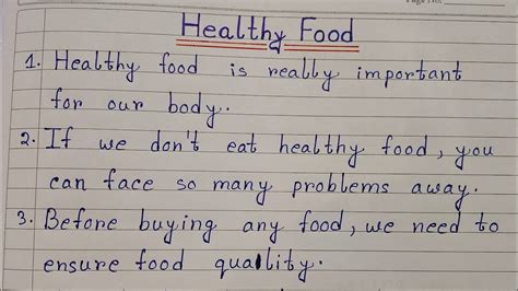 10 Lines On Healthy Food Essay On Healthy Food In English Easy