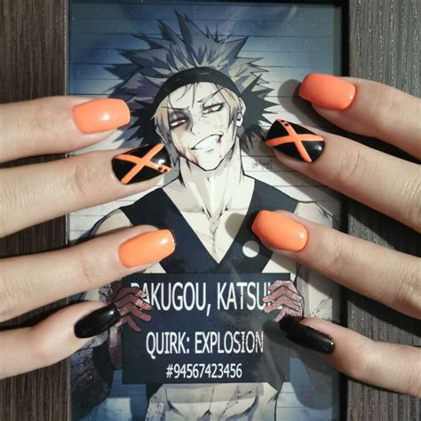 Katsuki Bakugou Inspired Nails