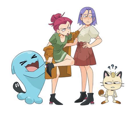 Jessie James Meowth And Wobbuffet Pokemon And 1 More Drawn By