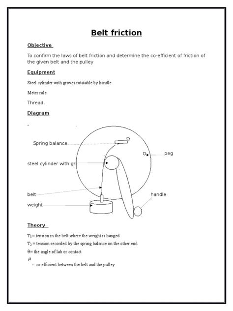 belt friction.docx | Belt (Mechanical) | Physical Quantities