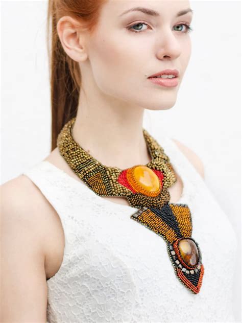 Big Bold Chunky Necklace For Women Jewelry Brown Tribal Ethnic Etsy