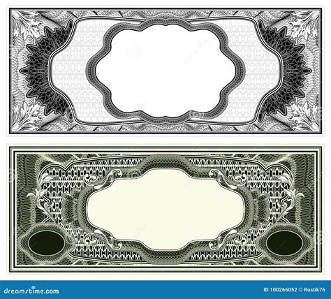 Blank Banknote Layout Stock Vector Illustration Of Artwork