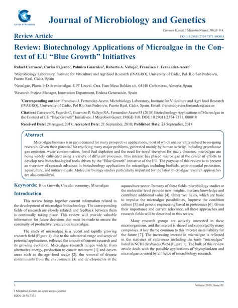 Pdf Review Biotechnology Applications Of Microalgae In The Context