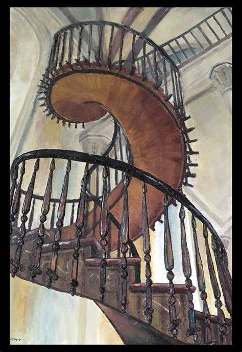 Sculptural Painting Spiral Staircase Painting by Ginny Togrye | Saatchi Art