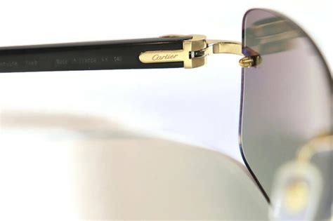 Cartier White Buffalo Horn Rimless Mirrored Sunglasses American