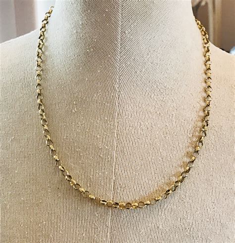 Vintage 9ct Yellow Gold 20 Inch Belcher Chain