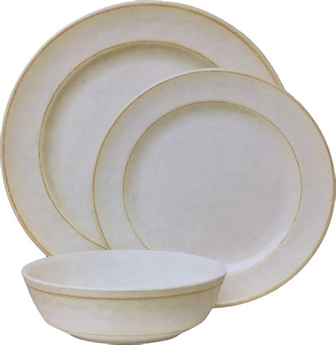 Amazon Piece Melamine Dinnerware Set Off White Dinnerware Sets