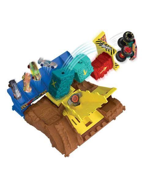 Mattel HNB Hot Wheels Monster Trucks Aréne Semifinále Demo Derby Car Jump Challenge