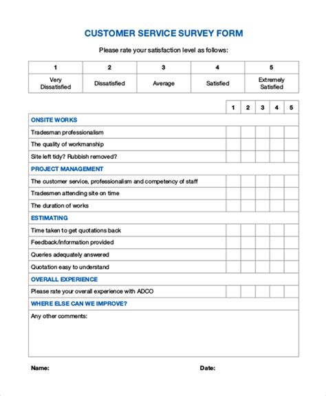 Customer Service Survey Template Word | DocTemplates