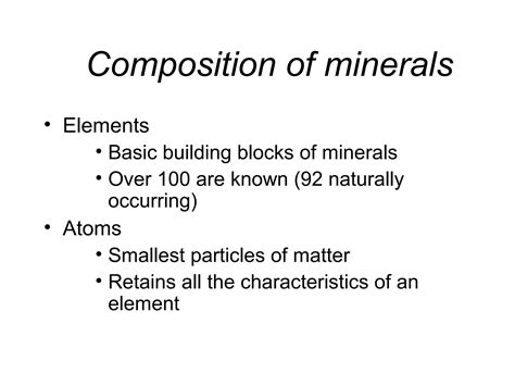 Minerals Of The Earths Crust Ppt