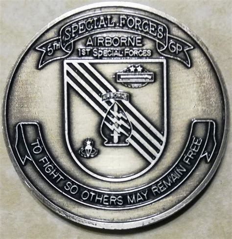 5th Special Forces Group Airborne Challenge Coin - Silver Color ...